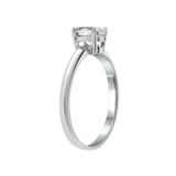 Solitaire Lady Engagement Ring Oval Cubic Zirconia White Gold 14k [R090-058]