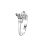 Lady Engagement Ring Marquise Shape Cubic Zirconia White Gold 14k [R090-068]