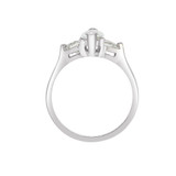 Lady Engagement Ring Marquise Shape Cubic Zirconia White Gold 14k [R090-068]