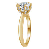 Solitaire Engagement Lady Ring Princess Cut Cubic Zirconia Yellow Gold 14k [R091-034]