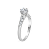 Dainty Lady Engagement Ring Round Cubic Zirconia White Gold 14k [R092-059]