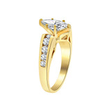 Lady Engagement Ring Marquise Cubic Zirconia Yellow Gold 14k [R093-012]