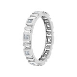 Eternity Endless Band Ring Cubic Zirconia Size 8 White Gold 14k [R094-076]