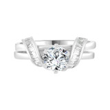 Lady 2 Piece Set Engagement Ring Cubic Zirconia White Gold 14k [R095-060]