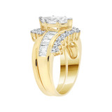 Lady 2 Set Engagement Ring Marquise Cubic Zirconia Yellow Gold 14k [R097-022]