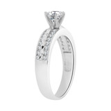 Lady 2 Row Channel Set Engagement Ring Cubic Zirconia White Gold 14k [R098-053]