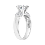 Lady Pave Set Engagement Ring Cubic Zirconia White Gold 14k [R098-055]