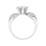 Lady Pave Set Engagement Ring Cubic Zirconia White Gold 14k [R098-055]