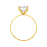 Solitaire Lady Engagement Ring Princess Cut Cubic Zirconia Yellow Gold 14k [R099-028]