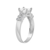 Lady Engagement Ring Princess Cubic Zirconia White Gold 14k [R099-075]