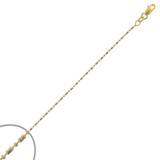 Pallini Bead Chain 1mm Width Hollow White Pave Yellow 14k Gold [C050-006_024]