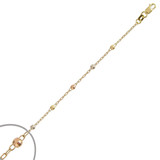 Rolo Cable Chain 1mm Diacut Beads 3mm Width Hollow Tricolor 14k Gold [C056-006_024]