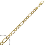 Figaro Link Chain 160 Gauge 6.0mm Width Solid Yellow 14k Gold [C003-206_226]