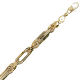 Milano Rope Figarope Chain 9.5mm Width 180 Hollow White Yellow 14k Gold [C040-061_080]