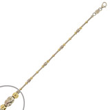 Disco Oval Bead Chain 3mm Width Solid Diacut White Yellow 14k Gold [C045-106_124]