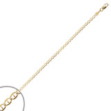 Flat Mariner Link Chain 060 Gauge 2.5mm Width Solid White Pave Yellow 14k Gold [C047-406_424]