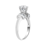 Lady Engagement Ring Round Cubic Zirconia White Gold 14k [R100-057]