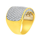 Lady Wide Band Ring Cubic Zirconia Yellow Gold 14k [R101-001]