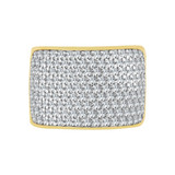 Lady Wide Band Ring Cubic Zirconia Yellow Gold 14k [R101-001]