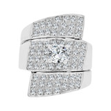 Lady Engagement Ring Cubic Zirconia White Gold 14k [R101-058]
