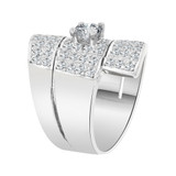 Lady Engagement Ring Cubic Zirconia White Gold 14k [R101-058]