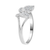 Small Butterfly Ring Cubic Zirconia White Gold 14k [R101-059]