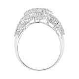 Circular Loops Ring Cubic Zirconia White Gold 14k [R101-061]