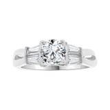 Lady Engagement Ring Round Cubic Zirconia White Gold 14k [R101-072]
