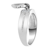 Dangling Heart Ring Cubic Zirconia White Gold 14k [R102-073]