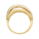 Heart Band Ring Cubic Zirconia Yellow Gold 14k [R103-024]