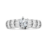 Engagement Ring Cubic Zirconia White Gold 14k [R103-075]