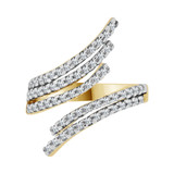 Flare Ring Cubic Zirconia Yellow Gold 14k [R104-002]