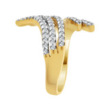 Flare Ring Cubic Zirconia Yellow Gold 14k [R104-002]