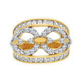 Band Ring Cubic Zirconia Yellow Gold 14k [R104-004]