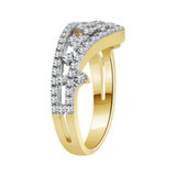 Crown Tiara Ring Cubic Zirconia Yellow Gold 14k [R104-021]