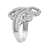 Flare Ring Cubic Zirconia White Gold 14k [R104-051]