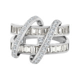 Band Ring Cubic Zirconia White Gold 14k [R104-057]