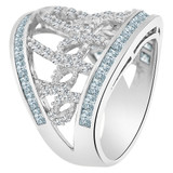 Band Ring Cubic Zirconia White Gold 14k [R105-051]