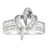 Heart Ring Cubic Zirconia White Gold 14k [R105-053]