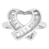 Heart Ring Cubic Zirconia White Gold 14k [R105-061]