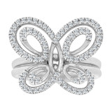 Butterfly Ring Cubic Zirconia White Gold 14k [R106-061]