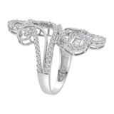 Flare Ring Cubic Zirconia White Gold 14k [R107-055]