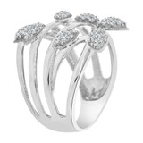Layered Ring Cubic Zirconia White Gold 14k [R107-058]