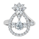 Pear Shape Ring Cubic Zirconia White Gold 14k [R107-061]