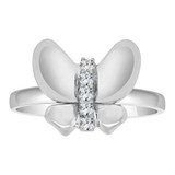 Simple Butterfly Ring Cubic Zirconia White Gold 14k [R108-058]