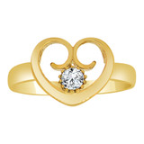 Heart Ring Cubic Zirconia Yellow Gold 14k [R109-009]