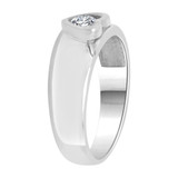 Simple Plain Heart Band Ring Cubic Zirconia White Gold 14k [R109-058]