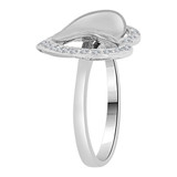 Heart Ring Cubic Zirconia Border White Gold 14k [R109-070]