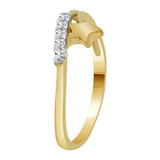 Dainty Modern Abstract Star Ring Cubic Zirconia Yellow Gold 14k [R110-020]