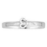 Dainty Heart Ring Mother of Pearl Strip White Gold 14k [R110-057]